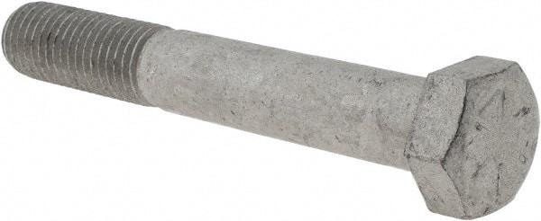 Armor Coat - 3/4-10 UNC, 5" Length Under Head Hex Head Cap Screw - Partially Threaded, Grade 8 Steel, 1-1/8" Hex - Exact Industrial Supply