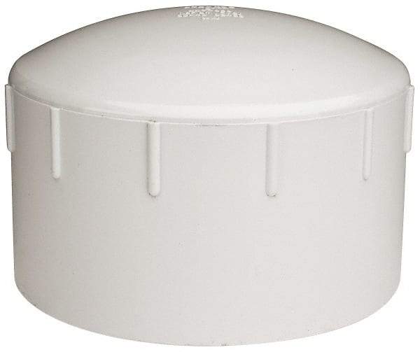 Value Collection - 8" PVC Plastic Pipe End Cap - Schedule 40, Slip End Connections - Exact Industrial Supply