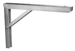Knape & Vogt - 750 Lb Capacity, Anachrome Steel Coated, Folding L-Bracket - 16" Long, 0.7874" Wide - Exact Industrial Supply