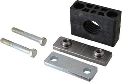 HYDAC - 3.94" Wide x 2.99" High x 1.18" Deep, Polypropylene Heavy Duty Vibration-Control Clamp - Carbon Steel Plate, Mount with Weld Plate, Top Plate, Plastic Clamp Pair, Bolts - Exact Industrial Supply