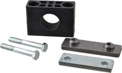 HYDAC - 3.94" Wide x 2.99" High x 1.18" Deep, Polypropylene Heavy Duty Vibration-Control Clamp - Carbon Steel Plate, For 1" Pipe, Mount with Weld Plate, Top Plate, Plastic Clamp Pair, Bolts - Exact Industrial Supply