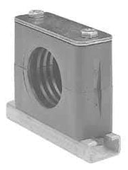 HYDAC - 1.42" Wide x 1.26" High x 1.18" Deep, Polypropylene Standard Duty C-Rail Mount Vibration-Control Clamp - Carbon Steel Plate, Mount with C-Rail Nuts, Top plates, Clamp Pairs, and Bolts - Exact Industrial Supply