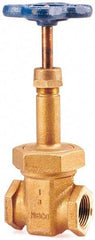 NIBCO - 4" Pipe, Class 150, Threaded Bronze Solid Wedge Rising Stem Gate Valve - 300 WOG, 150 WSP, Bolted Bonnet - Exact Industrial Supply