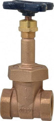 NIBCO - 1" Pipe, Class 150, Threaded Bronze Solid Wedge Rising Stem Gate Valve - 300 WOG, 150 WSP, Bolted Bonnet - Exact Industrial Supply