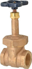 NIBCO - 1-1/4" Pipe, Class 150, Threaded Bronze Solid Wedge Rising Stem Gate Valve - 300 WOG, 150 WSP, Bolted Bonnet - Exact Industrial Supply