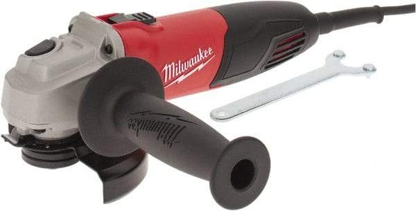 Milwaukee Tool - 4-1/2" Wheel Diam, 11,000 RPM, Corded Angle & Disc Grinder - 5/8-11 Spindle, 120 Volts, 7 Amps, Front Exhaust - Exact Industrial Supply
