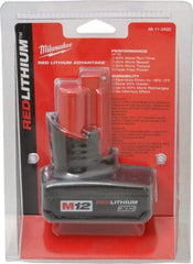 Milwaukee Tool - 12 Volt Lithium-Ion Power Tool Battery - 3 Ahr Capacity, 1/2 hr Charge Time, Series M12 XC RED - Exact Industrial Supply