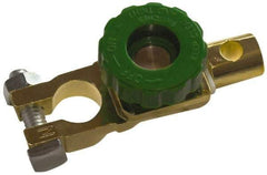 Battery Doctor - 1 Position, 12 Volt, 125 Continuous Amp, Top Mount Battery Switch - Battery Knife Switch Sequence, 1 Switch, Gold - Exact Industrial Supply