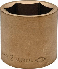 Ampco - 2", 3/4" Drive, Standard Hand Socket - 6 Points, 2-9/16" OAL, Aluminum Bronze - Exact Industrial Supply