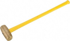 American Hammer - 12 Lb Head Nonsparking Hammer - 34" OAL, 31" Long Fiberglass Handle - Exact Industrial Supply