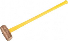 American Hammer - 12 Lb Head Nonsparking Hammer - 34" OAL, 31" Long Fiberglass Handle - Exact Industrial Supply