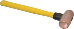 American Hammer - 3 Lb Head Nonsparking Mallet - 14-1/2" OAL, 13" Long Fiberglass Handle - Exact Industrial Supply