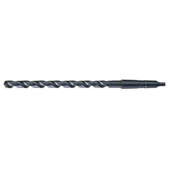 25/32 RHS / RHC HSS 118 Degree Notched Point Extra Length Taper Shank Drill - Steam Oxide