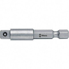 Wera - Socket Adapters & Universal Joints Type: Square-Drive to Hex Bit Adapter Male Size: 1/4 - Exact Industrial Supply
