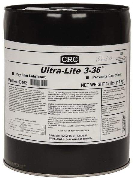 CRC - 5 Gal Pail Dry Film Lubricant - Amber, -40°F to 300°F, Food Grade - Exact Industrial Supply