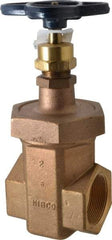 NIBCO - 2" Pipe, Class 300, Threaded Bronze Alloy Solid Wedge Stem Gate Valve - 600 WOG, 300 WSP, Union Bonnet - Exact Industrial Supply