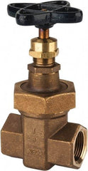 NIBCO - Class 300, Threaded Bronze Alloy Solid Wedge Stem Gate Valve with Stainless Steel Trim - 600 WOG, 300 WSP, Union Bonnet - Exact Industrial Supply