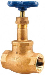 NIBCO - 2-1/2" Pipe, Threaded Ends, Bronze Integral Globe Valve - PTFE Disc, Screw-In Bonnet, 200 psi WOG, 125 psi WSP, Class 125 - Exact Industrial Supply