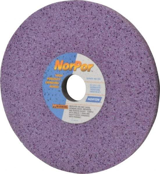 Norton - 8" Diam x 1-1/4" Hole x 1/2" Thick, H Hardness, 60 Grit Surface Grinding Wheel - Ceramic, Type 1, Medium Grade, 3,600 Max RPM, Vitrified Bond, No Recess - Exact Industrial Supply