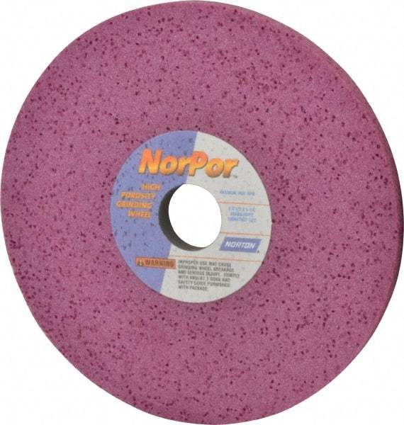 Norton - 8" Diam x 1-1/4" Hole x 1/2" Thick, H Hardness, 60 Grit Surface Grinding Wheel - Aluminum Oxide, Type 1, Medium Grade, 3,600 Max RPM, Vitrified Bond, No Recess - Exact Industrial Supply