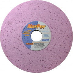Norton - 8" Diam x 1-1/4" Hole x 1/2" Thick, H Hardness, 60 Grit Surface Grinding Wheel - Aluminum Oxide, Type 1, Medium Grade, 3,600 Max RPM, Vitrified Bond, No Recess - Exact Industrial Supply