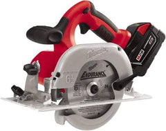 Milwaukee Tool - 28 Volt, 6-1/2" Blade, Cordless Circular Saw - 4,200 RPM, 2 Lithium-Ion Batteries Included - Exact Industrial Supply