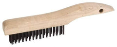 Weiler - 2 Rows x 17 Columns Steel Scratch Brush - 5" Brush Length, 10" OAL, 1-3/16" Trim Length, Wood Shoe Handle - Exact Industrial Supply