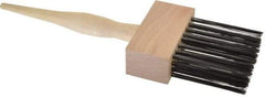Weiler - 4 Rows x 8 Columns Steel Scratch Brush - 9-3/8" OAL, 2-1/2" Trim Length, Wood Straight Handle - Exact Industrial Supply