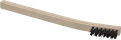 Weiler - 3 Rows x 7 Columns Nylon Scratch Brush - 7-1/2" OAL, 1/2" Trim Length, Wood Curved Handle - Exact Industrial Supply