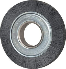 Weiler - 6" OD, 2" Arbor Hole, Crimped Nylon Wheel Brush - 1" Face Width, 1-1/4" Trim Length, 0.022" Filament Diam, 3,600 RPM - Exact Industrial Supply