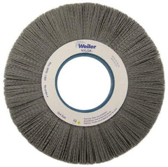 Weiler - 10" OD, 2" Arbor Hole, Crimped Nylon Wheel Brush - 1" Face Width, 3" Trim Length, 0.022" Filament Diam, 3,600 RPM - Exact Industrial Supply