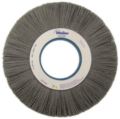 Weiler - 10" OD, 2" Arbor Hole, Crimped Nylon Wheel Brush - 1" Face Width, 3" Trim Length, 0.035" Filament Diam, 3,600 RPM - Exact Industrial Supply