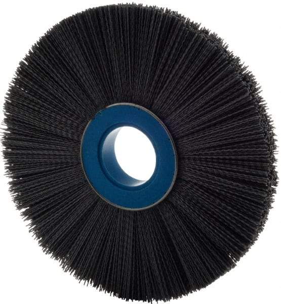 Weiler - 10" OD, 2" Arbor Hole, Crimped Nylon Wheel Brush - 1" Face Width, 3" Trim Length, 0.04" Filament Diam, 3,600 RPM - Exact Industrial Supply