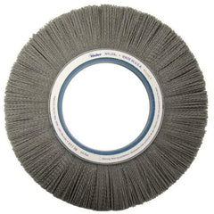 Weiler - 12" OD, Crimped Nylon Wheel Brush - 1-1/8" Face Width, 2-3/4" Trim Length, 0.04" Filament Diam, 1,800 RPM - Exact Industrial Supply