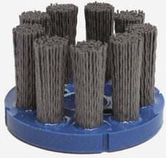 Weiler - 8" 80 Grit Silicon Carbide Disc Brush - Medium Grade, Plain Hole Connector, 1-1/2" Trim Length, 7/8" Arbor Hole - Exact Industrial Supply