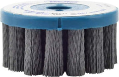 Weiler - 4" 180 Grit Silicon Carbide Crimped Disc Brush - Very Fine Grade, Plain Hole Connector, 1-1/2" Trim Length, 7/8" Arbor Hole - Exact Industrial Supply