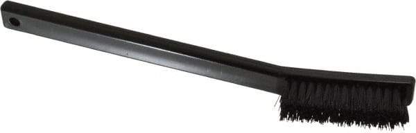 Weiler - 4 Rows x 15 Columns Nylon Scratch Brush - 6-1/2" OAL, 1/2" Trim Length, Plastic Toothbrush Handle - Exact Industrial Supply