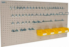 Triton - 48" Wide x 24" High Storage Peg Board, Hooks & Spacers - 2 Panels, 44 Hooks, Polypropylene Board, Steel Hooks, White - Exact Industrial Supply