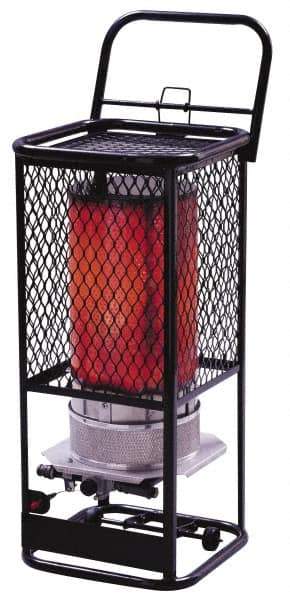 Heatstar - 125,000 BTU, Portable Propane Radiant Heater - 100 Lb Fuel Capacity, 16-1/4" Long x 16-1/4" Wide x 35" High - Exact Industrial Supply