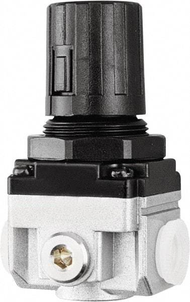 PRO-SOURCE - 3/4 NPT Port, 175 CFM, Aluminum Die Cast Heavy-Duty Regulator - 7 to 145 psi Range, 220 Max psi Supply Pressure, 1/4" Gauge Port Thread, 3.54" Wide x 6.97" High - Exact Industrial Supply