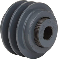 TB Wood's - 1-3/8" Inside Diam x 7-1/2" Outside Diam, 2 Groove, Variable Pitched Type 2 Sheave - Belt Sections 4L, 5L, A, B & 5V, 3-1/4" Sheave Thickness, 1-13/64" Side Groove Thickness 1-5/8 to 2-3/8" Face Width - Exact Industrial Supply