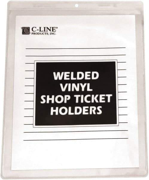 C-LINE - 50 Piece Clear Shop Ticket Holder - 8" High x 5" Wide - Exact Industrial Supply