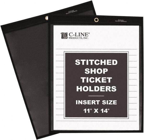 C-LINE - 25 Piece Clear Stitched Shop Ticket Holder - 14" High x 11" Wide - Exact Industrial Supply