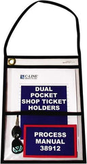 C-LINE - 15 Piece Clear Dual Pocket Stitched Hanging Shop Ticket Holder - 12" High x 9" Wide - Exact Industrial Supply