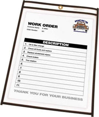 C-LINE - 25 Piece Clear Stitched Shop Ticket Holder - 11" High x 8-1/2" Wide - Exact Industrial Supply