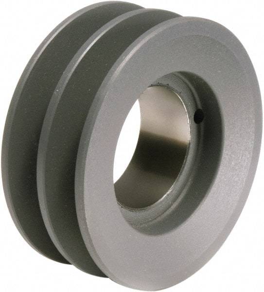 TB Wood's - 2 Groove, 1/2 to 1-1/2 Bore Diam, 3.35" Outside Diam, QD Bushed V Belt Sheave - 2.6 A Diam Belt Pitch - Exact Industrial Supply