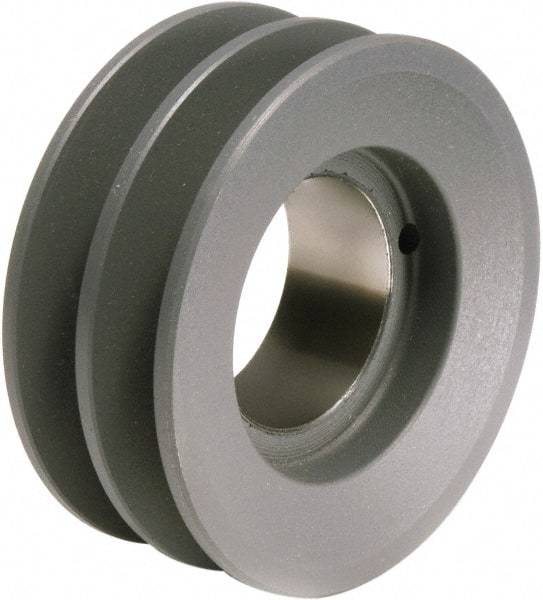 TB Wood's - 2 Groove, 1/2 to 1-1/2 Bore Diam, 3.55" Outside Diam, QD Bushed V Belt Sheave - 2.8 A Diam Belt Pitch - Exact Industrial Supply