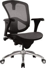 Bevco - 18 to 21-1/2" High Adjustable Chair - 20-1/2" Wide x 19-3/4" Deep, Mesh Seat, Black - Exact Industrial Supply