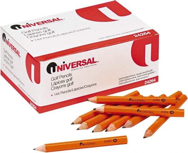 UNIVERSAL - Lead #2 Golf & Pew Pencil - Yellow - Exact Industrial Supply