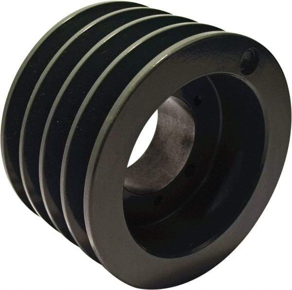 TB Wood's - 4 Groove, 1/2 to 2-1/2 Bore Diam, 6" Outside Diam, QD Bushed V Belt Sheave - 6.00 3V Diam Belt Pitch - Exact Industrial Supply